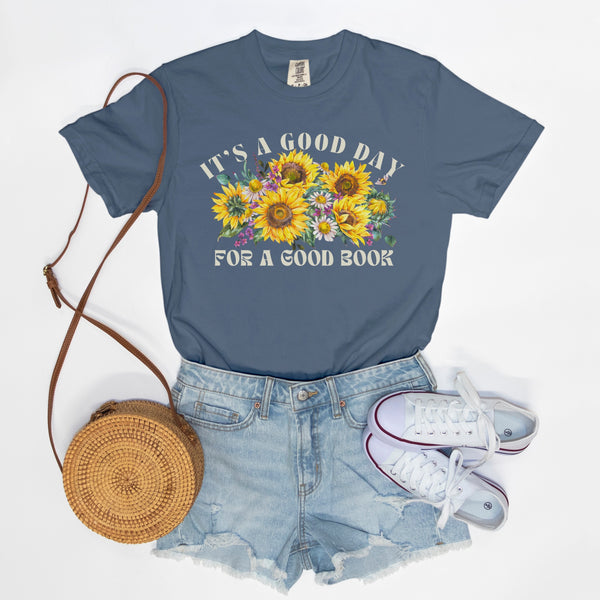 It's a Good Day for a Good Book tee (multiple colors)