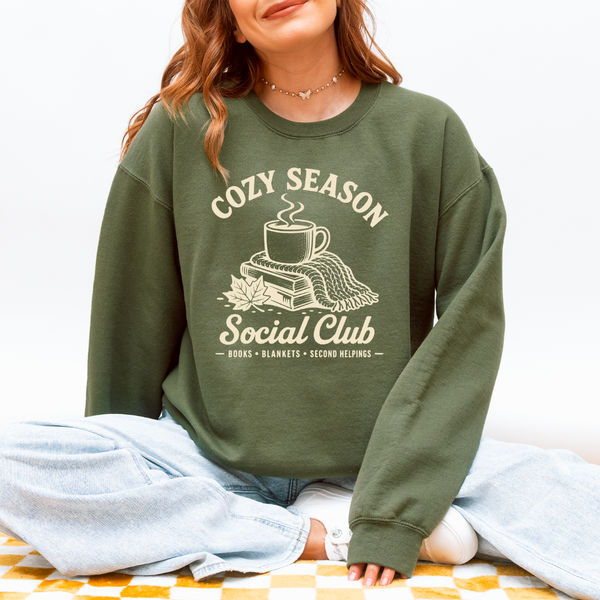 Cozy Season Social Club sweatshirt (multiple colors)