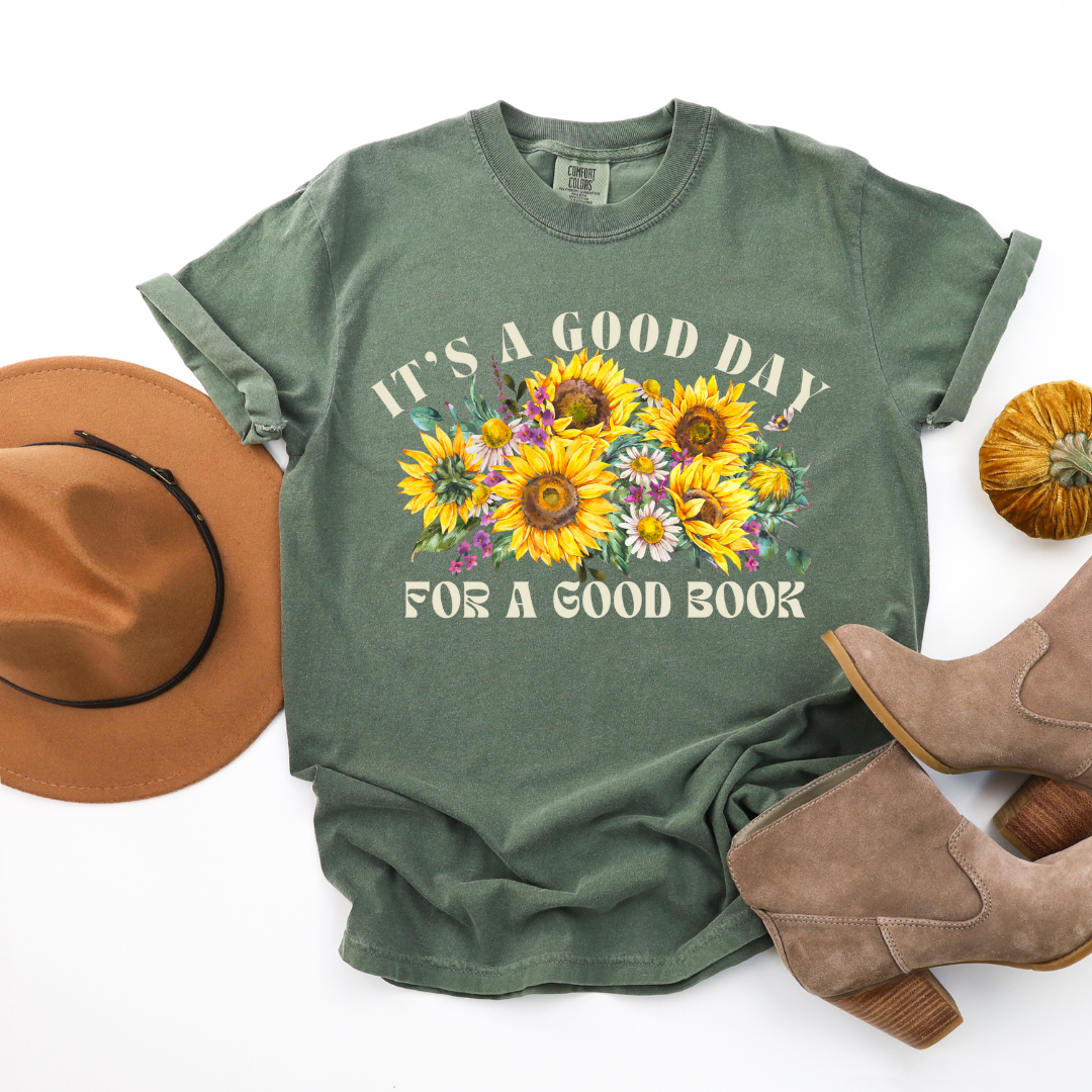 It's a Good Day for a Good Book tee (multiple colors)