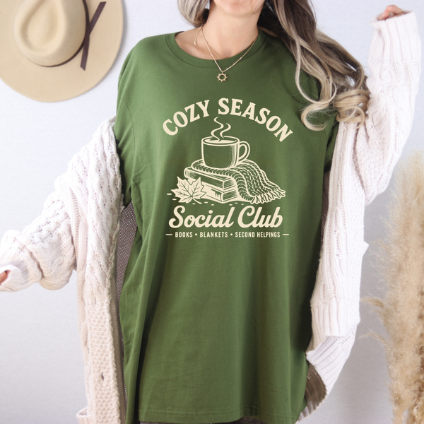 Cozy Season Social Club tee (multiple colors)