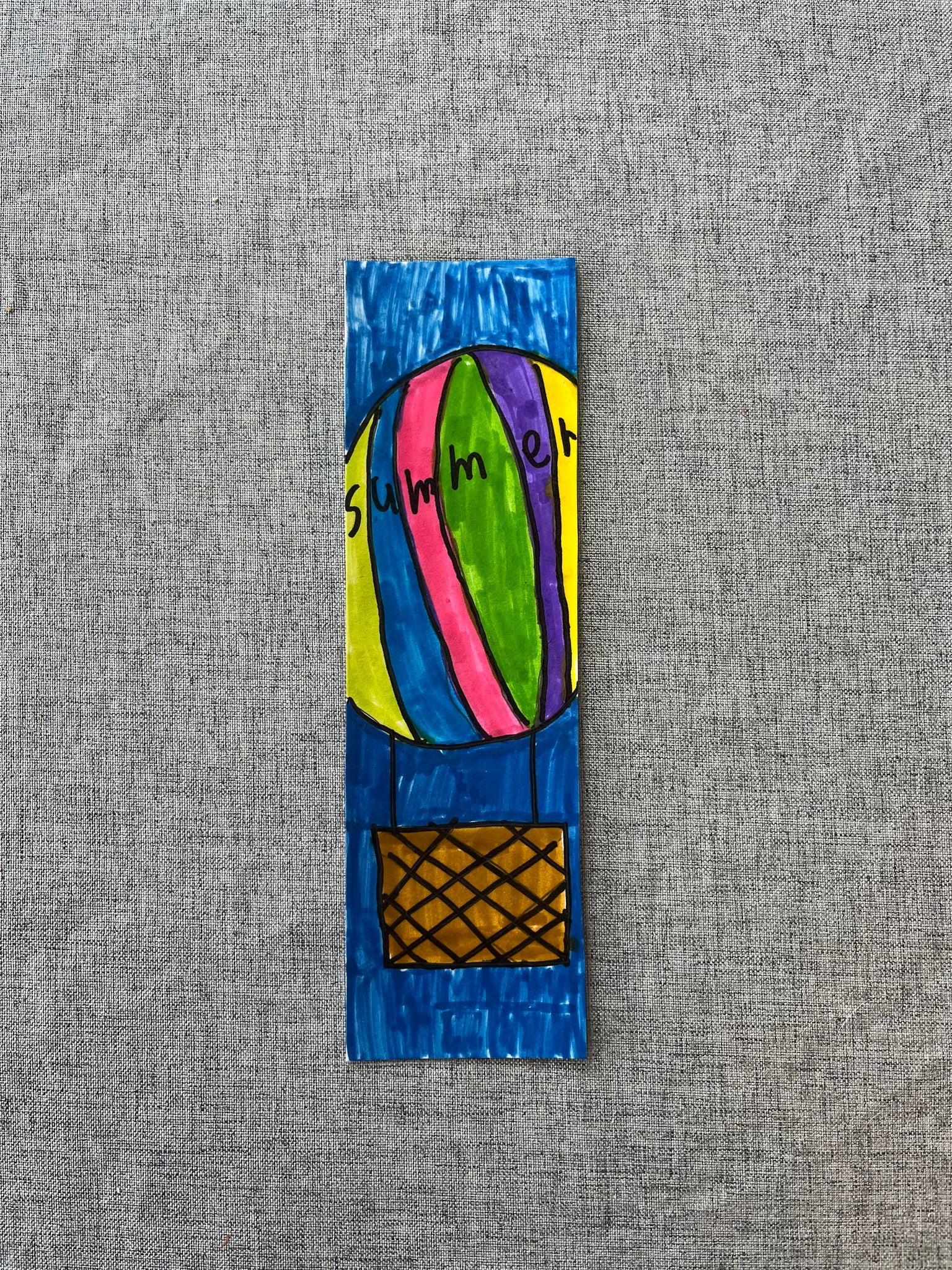 Summer Hot Air Balloon Bookmark