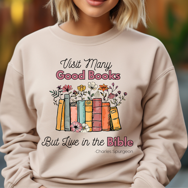 Live in the Bible sweatshirt (multiple colors)
