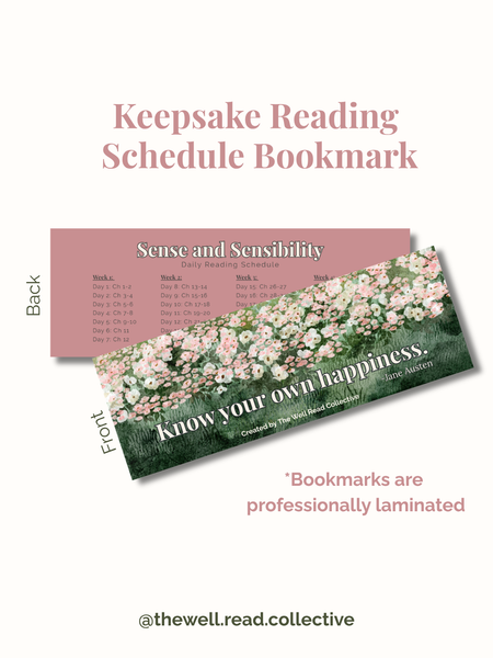 Sense and Sensibility Reading Schedule Bookmark
