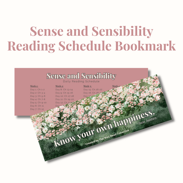 Sense and Sensibility Reading Schedule Bookmark
