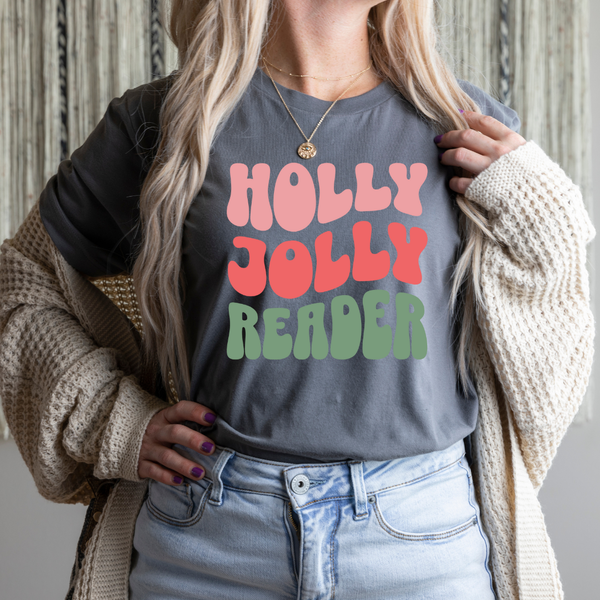 Holly Jolly Reader tee (multiple colors)