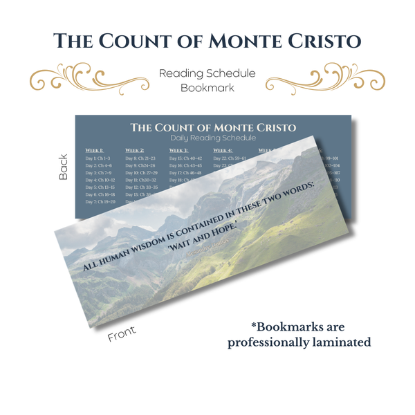 Reading Schedule Bookmark for The Count of Monte Cristo